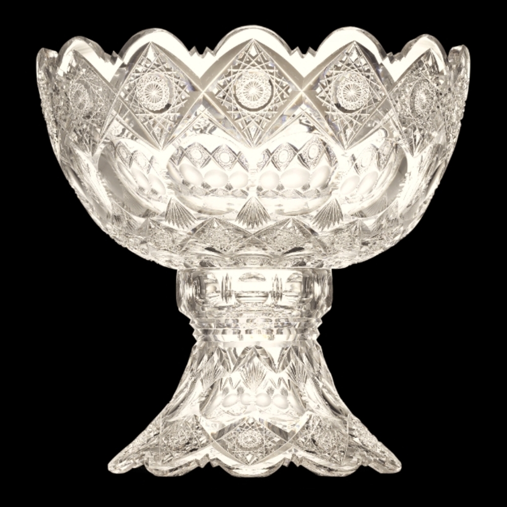 Intricate Crystal Cut Glass Centerpiece